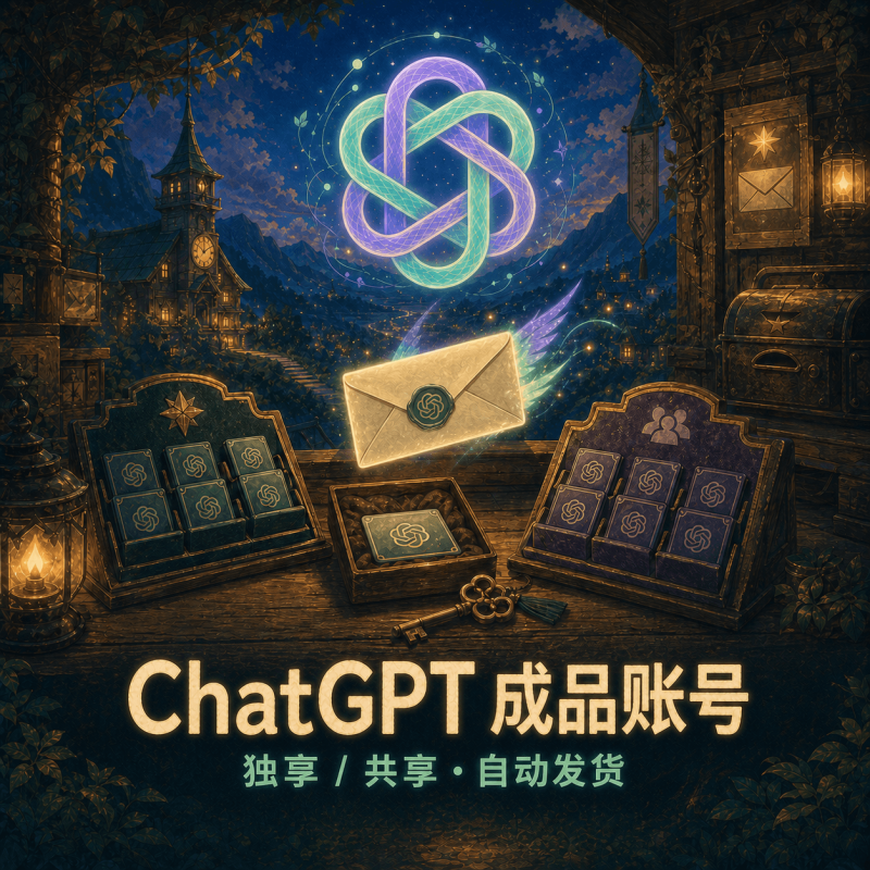 ChatGPT Go / Plus / Pro 5X / Pro 20X 成品账号｜独享 / 共享｜自动 / 人工发货